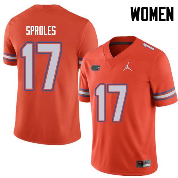 Jordan Brand Women #17 Nick Sproles Florida Gators College Football Jerseys Orange